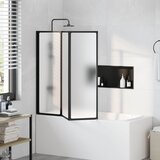 Tuš paravan Crna 120 x 2 x 117 cm Aluminij i PP | shoptok.hr