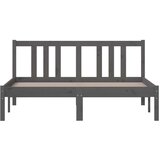  Posteljni okvir siv iz trdnega lesa 135x190 cm 4FT6, (20646178) | Shoptok.si