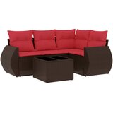 vidaXL 5-delni vrtni komplet sedežnih garnitur z blazinami rjav poli ratan, (5000293836) | Shoptok.si