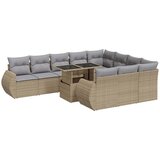 Maison Chic Seti vrtnega pohištva - Vrtna garnitura - Vrtni pohištvo set 11-delna z blazinami bež poli ratan, (21816194) | Shoptok.si