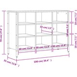 Ormarić za cipele boja hrasta 100x35x70 cm konstruirano drvo | shoptok.hr