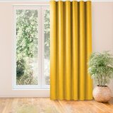  Curtain MILANA color mustard style classic transparent wave tape 7 cm chenille 220x245 HOMEDE | shoptok.hr