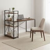ModernHome uredski stol 120 × 60 cm s policom i 3 police – crno tamno smeđi | shoptok.hr