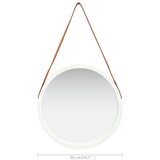 vidaXL zidno ogledalo s remenom 50 cm bijelo | shoptok.hr