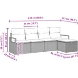  Set sofe s jastukom s pohranom 5 pcs Crna i Tirkizna poliratan | shoptok.hr