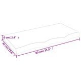  Zidna polica svjetlosmeđa 80x40x(2-6) cm obrađena hrastovina | shoptok.hr
