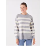 LC Waikiki Crew Neck Striped Long Sleeve Oversize Women's Knitwear Sweater