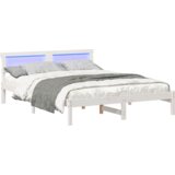 vidaXL Krevetna konstrukcija Bijelo 160 x 200 cm Borova drva | shoptok.hr