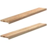  Okenske police 2 kosa neobdelana 140x20x2 cm trdna hrastovina | Shoptok.si