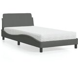  Krevet s madracem Dover tamnosivi 100 x 200 cm od tkanine | shoptok.hr