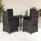  7-dijelni vrtni blagovaonski set s jastucima crni od poliratana | shoptok.hr