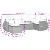  6-dijelni set vrtnih sofa s jastucima bež od poliratana | shoptok.hr