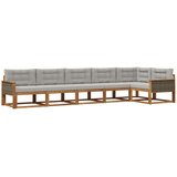 vidaXL Zunanja garnitura za sedenje 6 pcs Naravna in svetlo siva, (5000280689) | Shoptok.si