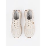 GOODIN Beige leather sneakers with a thick sole | Shoptok.si
