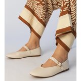 Gemre Beige women's ballet flats with buckle Mollis | Shoptok.si