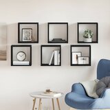  Zidne kockaste police 6 kom crni hrast 30x15x30 cm inženjersko drvo | shoptok.hr