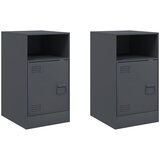vidaXL Nočna omarica 2 kosa antracit 34,5x39x62 cm jeklo, (21204654) | Shoptok.si