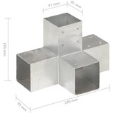  Spojnici za stupove u X-obliku 4 kom pocinčani metal 91 x 91 mm | shoptok.hr