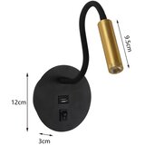  Brilagi -LED Fleksibilna zidna lampa sa USB portom MAYA LED/3W/230V crna/zlatna | Eponuda.com