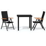 vidaXL Vrtna jedilna garnitura 3-delna črna, (20673966) | Shoptok.si