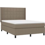  Box spring postelja z vzmetnico LED taupe 140x190 cm blago, (20902171) | Shoptok.si