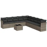 Maison Chic Seti vrtnega pohištva - Vrtna garnitura - Vrtni pohištvo set 10-delna z blazinami siv poli ratan, (21811671) | Shoptok.si