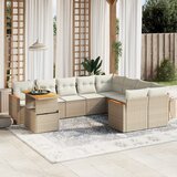 vidaXL 10-dijelni set vrtnih sofa s jastucima bež od poliratana | shoptok.hr