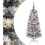 vidaXL Umetno Zložljivo Božično Drevo Zelena in bela 120 cm PVC | Shoptok.si