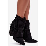 Boto Women Ankle Boots With Fringes And Gold Buckles Evelisse | Shoptok.si