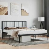  Metalni okvir za krevet s uzglavljem crni 160x200 cm | shoptok.hr