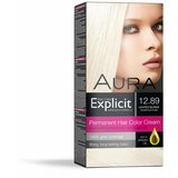 Aura set za trajno bojenje kose explicit 12.89 lightest blonde / najsvetlije plava Cene