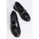 Marjin Women's Loafers Loafers Casual Buckle Sneakers Forye, Black.