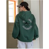 K&H TWENTY-ONE Women's Dark Green Mountain Glacier Printed Hooded Sweatshirt Cene