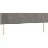  Uzglavlje s ušima svjetlosivo 163x16x78/88 cm baršunasti | shoptok.hr