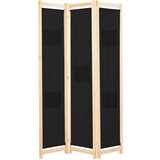 vidaXL Paravan 3-delni 120x170x4 cm črno blago Cene