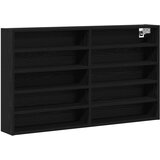 vidaXL Vitrina Omara Črna Hrast 100x15x58 cm Inženirski Les | Shoptok.si