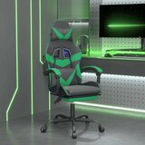  Gaming stol z oporo za noge črno in zeleno umetno usnje, (21377225) | Shoptok.si