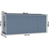 vidaXL Zidno vrtno spremište sivo 118 x 382 x 178 cm pocinčani čelik | shoptok.hr