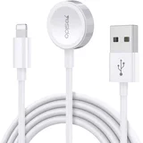 Podatkovni kabel (CA-70) - 2v1 USB na Lightning Apple Watch 2.4A 120cm - bel