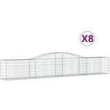  Obokana gabionska košara 8 kosov 400x50x60/80cm cinkano železo | Shoptok.si