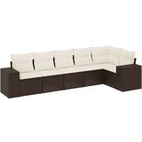 vidaXL 6-dijelni set vrtnih sofa od poliratana s jastucima smeđi | shoptok.hr