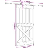  Klizna vrata NARVIK Prirodna i crna 100 x 210 cm (213,5 cm) | shoptok.hr