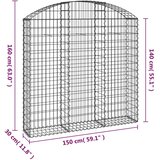  Gabionska košara s lukom 150x30x140/160 cm pocinčano željezo | shoptok.hr
