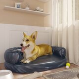 vidaXL Ergonomski pjenasti krevet za pse modri 75 x 53 cm umjetna koža | shoptok.hr