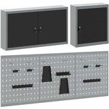  5-delni komplet omare za orodje in pegboard, stenska montaža, črna kovina, (22048540) | Shoptok.si