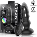 INTOYOU Krax Thrusting LED Lighted Anal Plug with Remote Black Cene