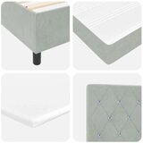 Box Spring Krevet s Madracem &amp LED Svjetlom Svijetlosivi 160x200 cm Baršun | shoptok.hr