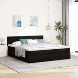 vidaXL Otomanski okvir kreveta s madracima crni 200x200cm od tkanine | shoptok.hr