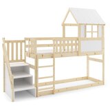 Molarem Home Drveni dječji povišeni krevet Antresola sa stepenicama - 200x90cm - svijetlo drvo | shoptok.hr