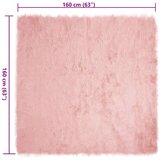 vidaXL Lažni Ovčji Tepih Ružičasta 160 x 160 cm Poliester | shoptok.hr